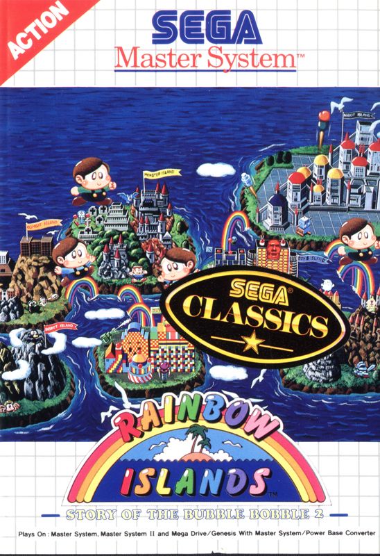 Rainbow Islands box art for Sega Master System